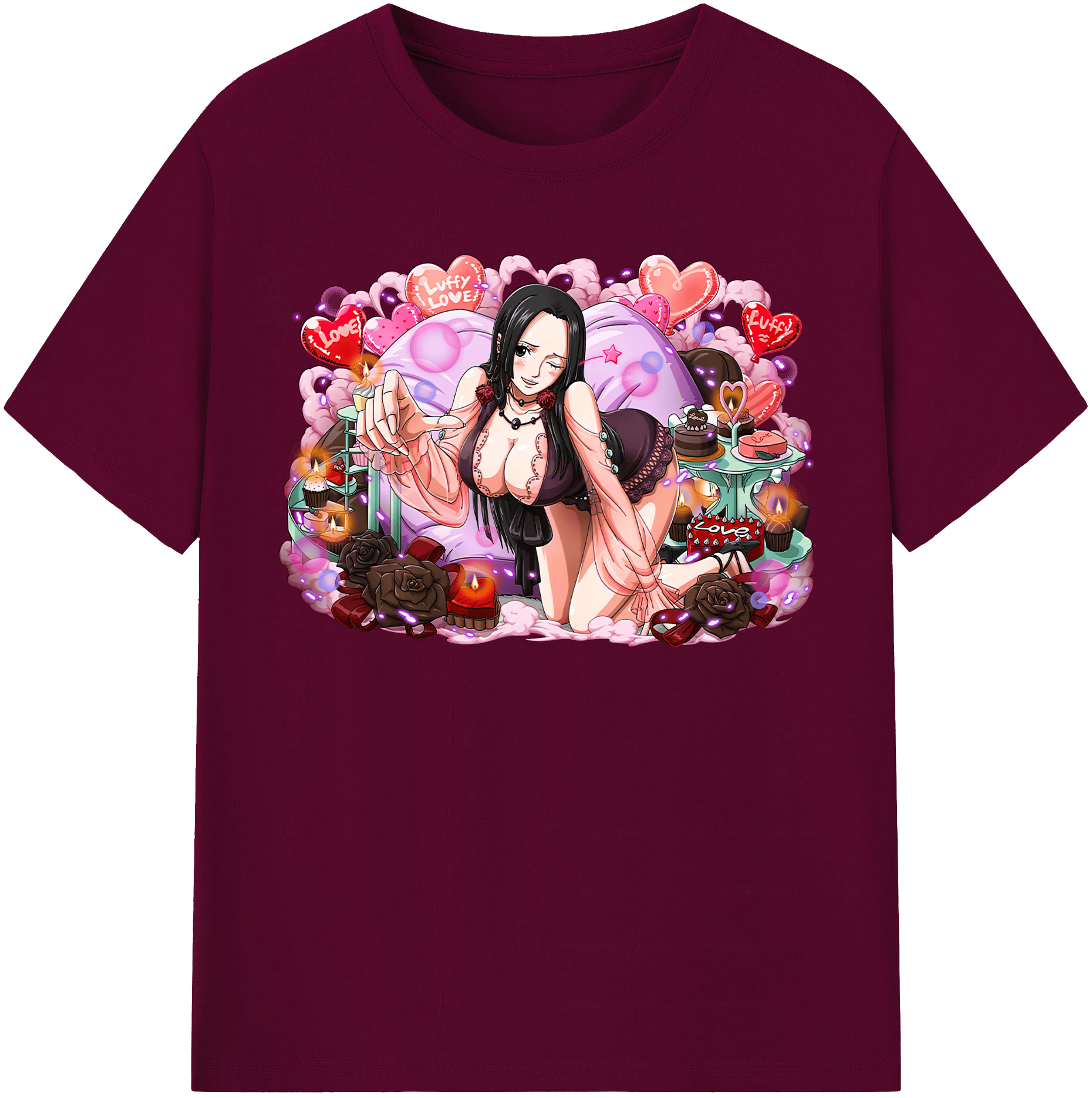 ワンピース ボア・ハンコック ONE PIECE Boa·Hancock レディースカジュアルプリントTシャツ（綿100％）